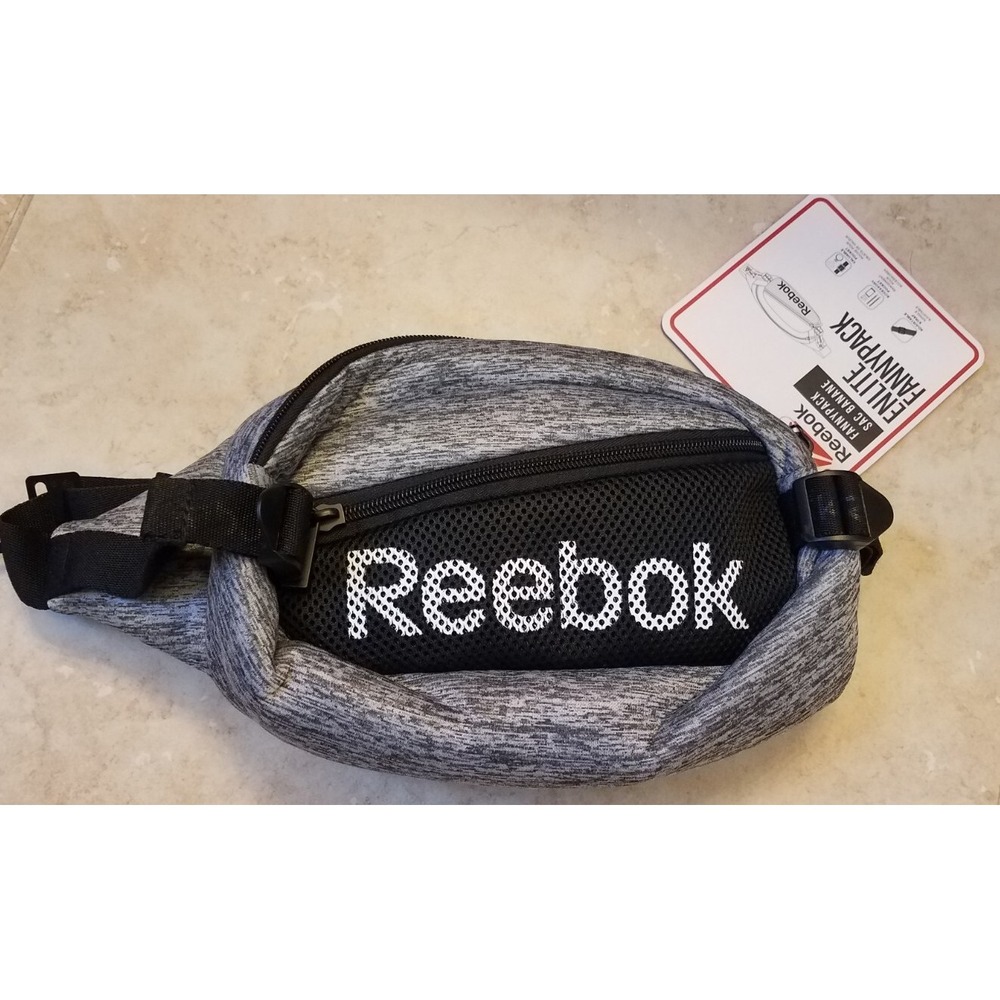 Reebok Women Enlite Fanny Pack‎ Neoprene Heather Gray Black NEW